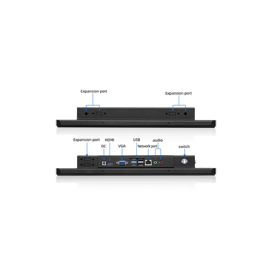 23.6" inch Industrial Flat Panel PC Windows J1900 4GB DDR3 64GB All In One PC with Capacitive Touch – Mount Type S - Side