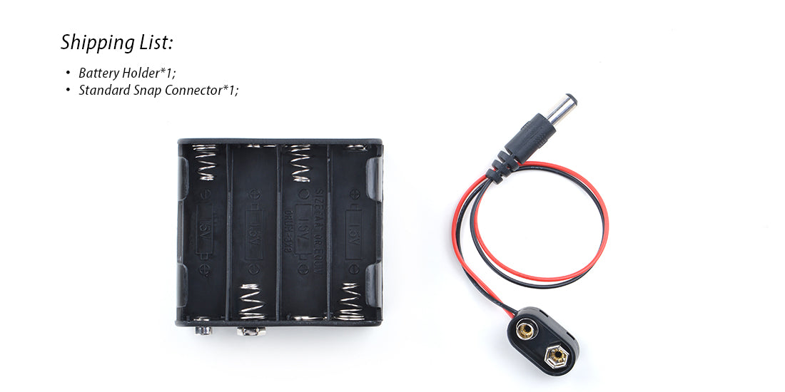 8x1.5V Battery Holder with Standard Snap Connector
