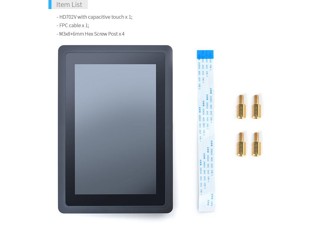 Friendly Elec HD702V 7inch LVDS Cap-Touch HD Display