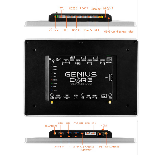 10.1" inch RK3288 IPS All in One HMI Android Panel PC ControlHUB IPS Aluminum Series