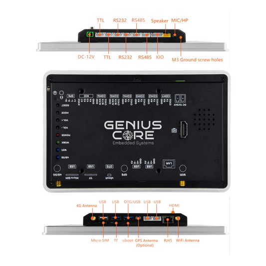 7" inch RK3288 IPS All in One HMI Android Panel PC ControlHUB IPS Aluminum Series