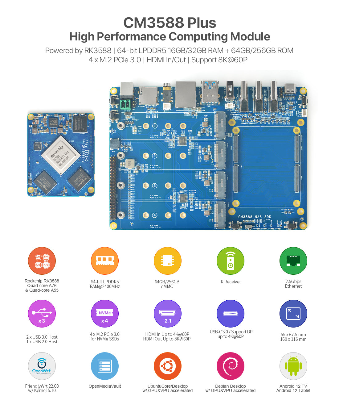 Friendly Elec NanoPi CM3588 Plus Board