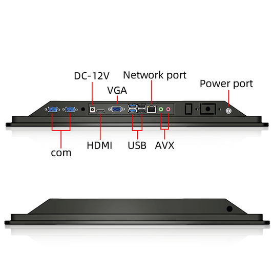 15.6" inch Industrial Flat Panel PC Windows J1900 4GB DDR3 64GB All In One PC with Capacitive Touch – Mount Type H - Side