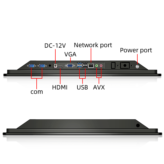 23.6" inch Industrial Flat Panel PC Windows i3 4GB DDR4 64GB All In One PC with Capacitive Touch – Mount Type H - Side