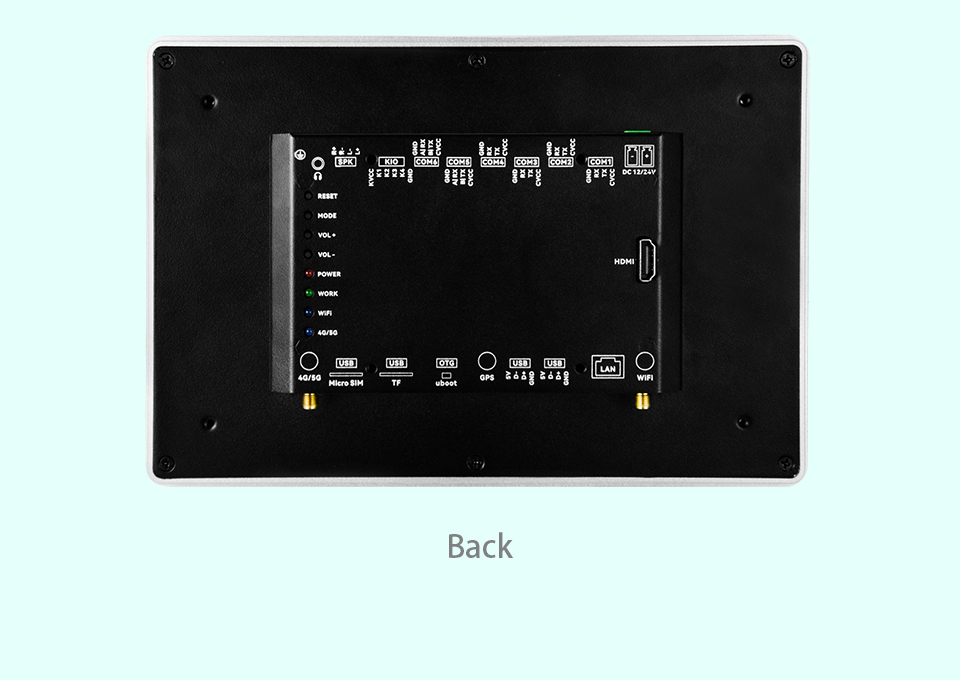 FlexCOM Control Hub Aluminum 7" inch IPS All in One HMI Android Panel PC RK3568 2GB RAM 16GB ROM CANBUS RS485 Supported