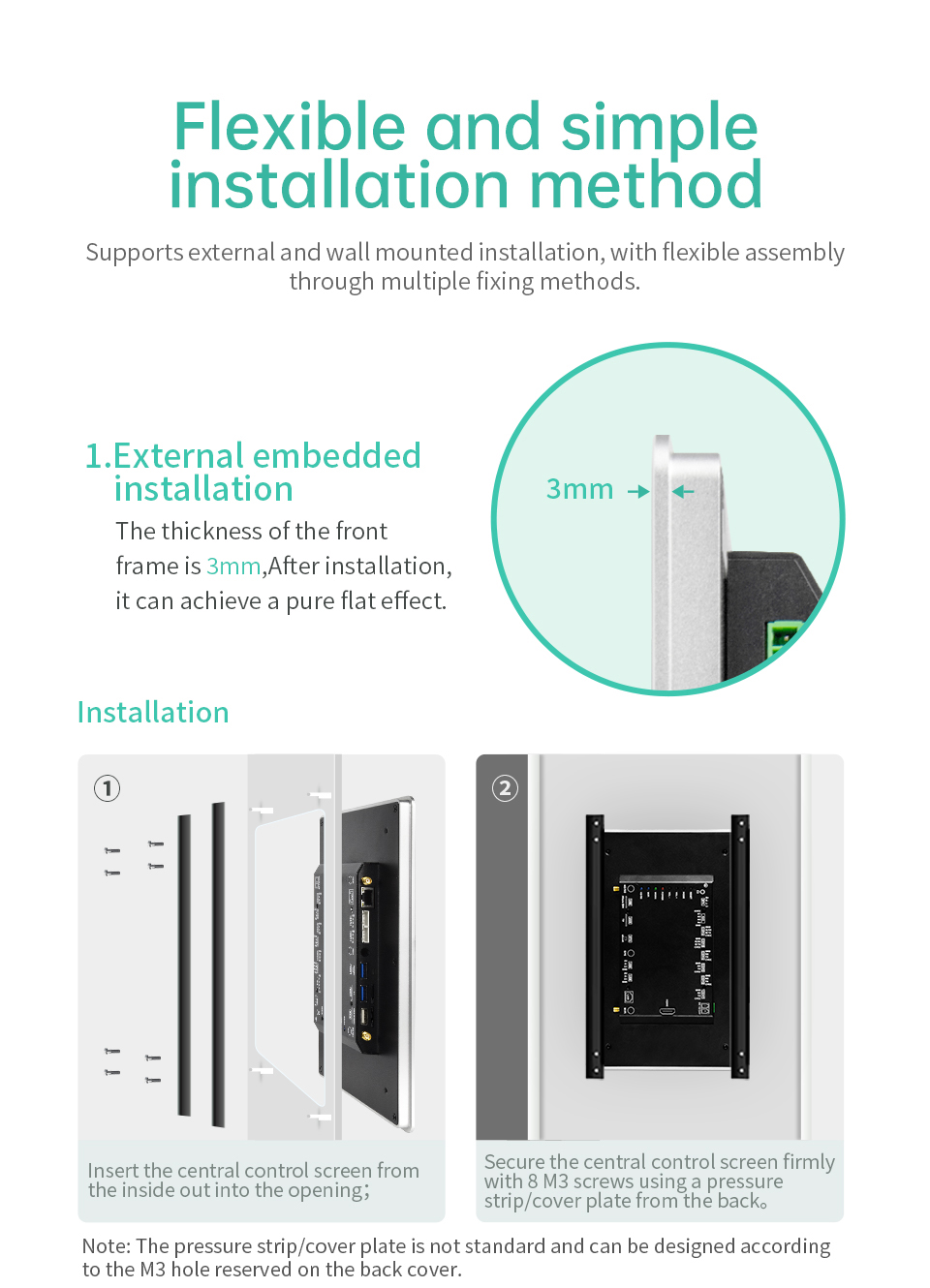 FlexCOM Control Hub Aluminum 7" inch IPS All in One HMI Android Panel PC RK3568 2GB RAM 16GB ROM CANBUS RS485 Supported