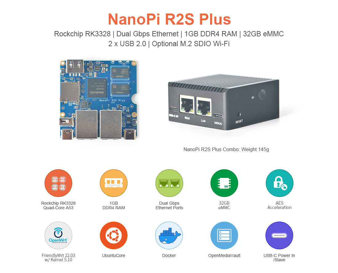 Friendly Elec NanoPi R2S Plus Development Board