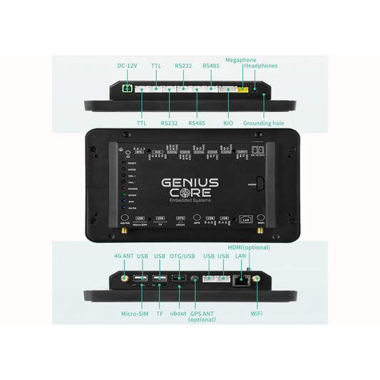 ControlHUB IPS Plastic 10.1" inch IPS All in One HMI Android Panel PC RK3568 2G RAM 16G ROM GPIO 6COM TTL RS232 RS485 Optional CAN