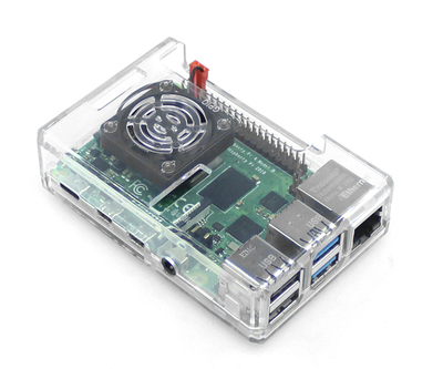 Raspberry Pi Plastic Transparent (ABS) With GPIO Hole & HeatSink & Cooling Fan Package