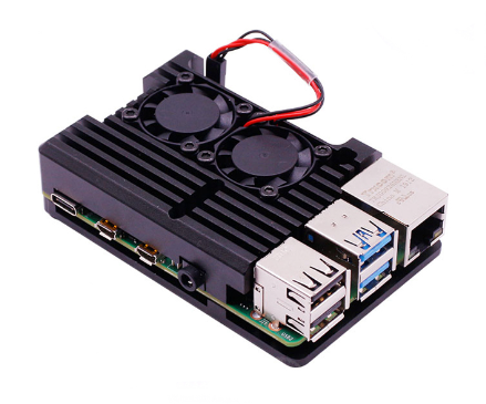 Raspberry Pi Aluminum Heat Sink With Dual Fans For 3B/4B