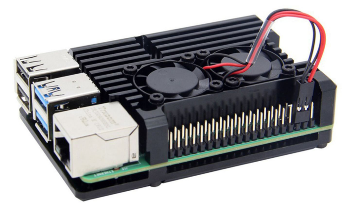 Raspberry Pi Aluminum Heat Sink With Dual Fans For 3B/4B