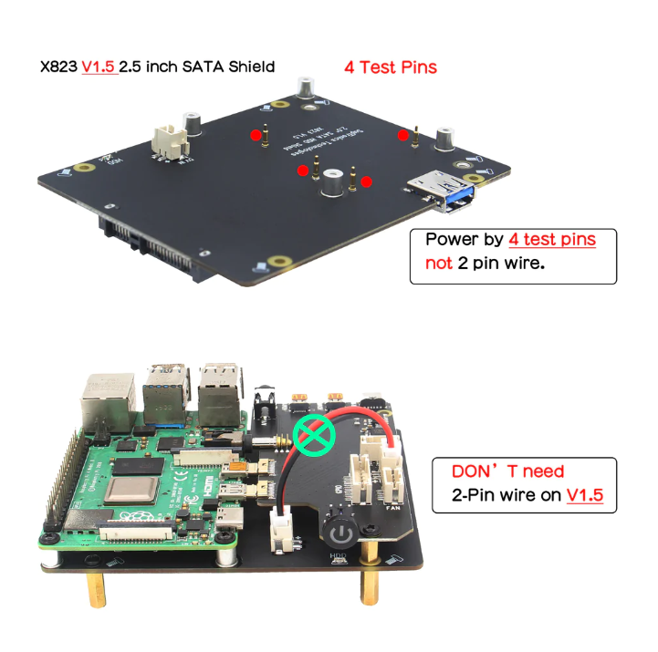 Raspberry Pi NAS Enclosure Network Storage Server 2.5 inch SATA Hard Disk Expansion Board for 4B (No Pi Motherboard)