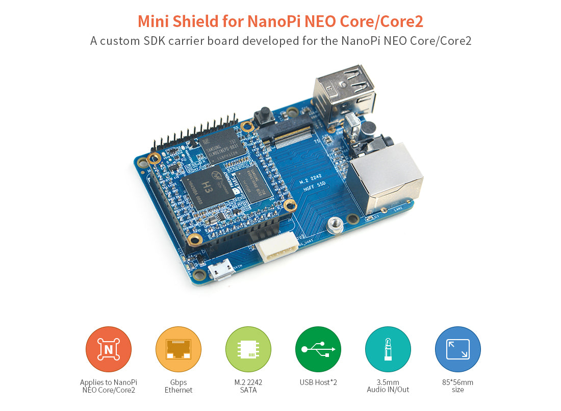 Mini Shield for NanoPi NEO Core/Core2