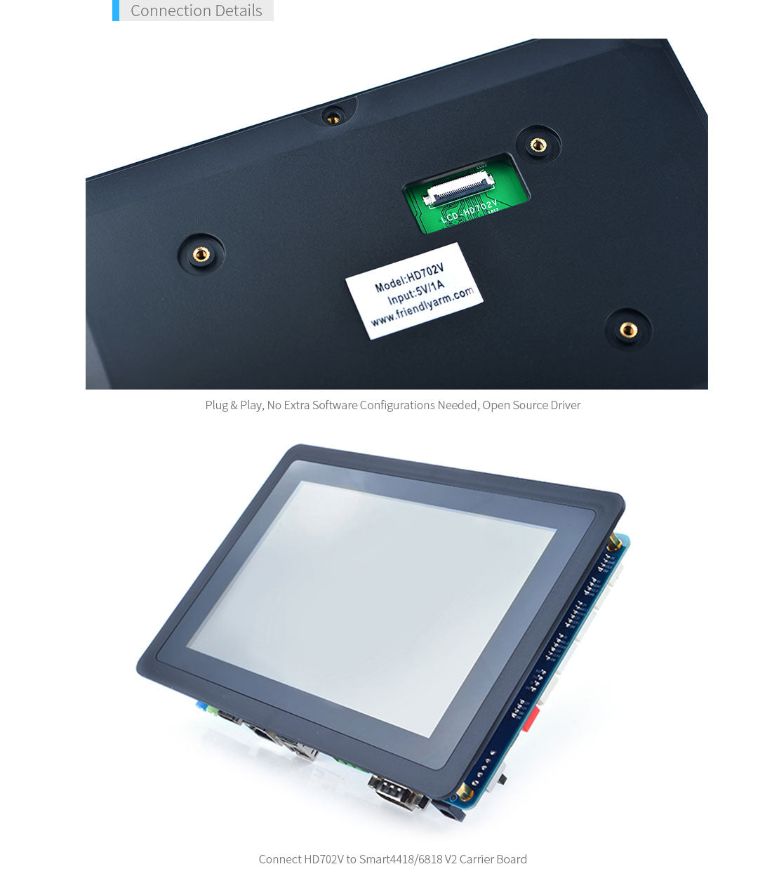 HD702V 7inch LVDS Cap-Touch HD Display w/ Case