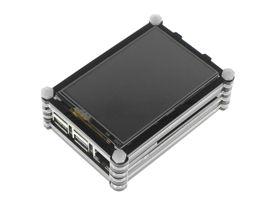 Raspberry 4B Acrylic Cluster Case for 3.5" LCD