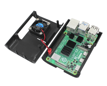 Raspberry Pi ABS Plastic Case Box for 4B ( GPIO Hole + HeatSink + Cooling Fan)