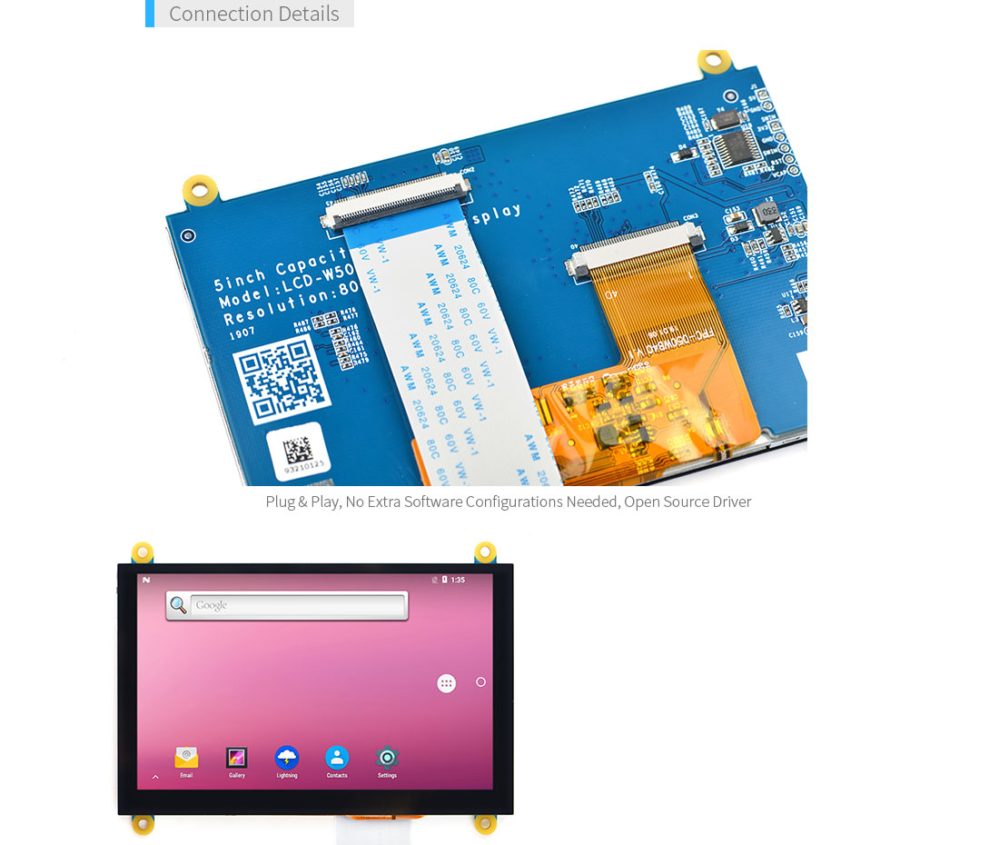 W500 5inch LCD Display with Capacitive Touch